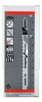 Пильное полотно T 308 BF Extraclean for Hard Wood 100 пилок в упаковке 2608636571